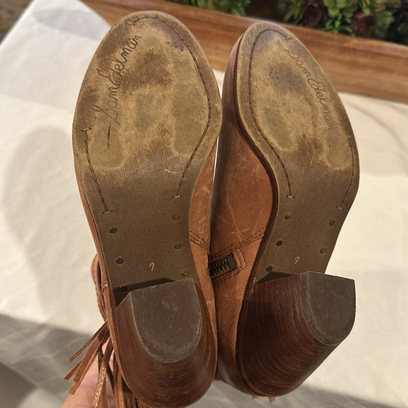 SAM EDELMAN Louie Fringe Zip Up Ankle Boots booties women’s size 7 - Picture 6 of 8